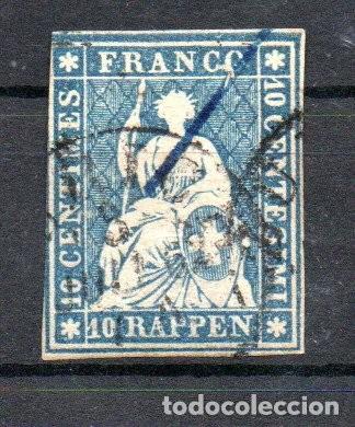 Sellos: SUIZA. 1854-62. YT 27. CORREOS FEDERALES