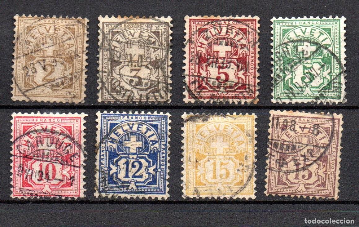 Sellos: SUIZA. 1882-99 YT 63/70