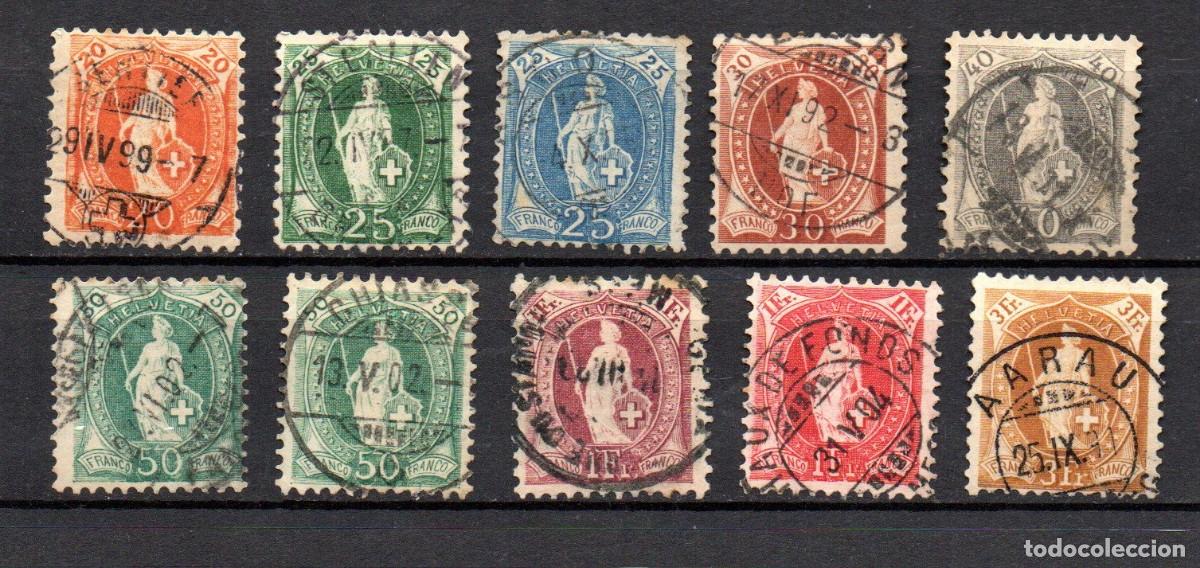 Sellos: SUIZA. 1882-1904. YT 71/80