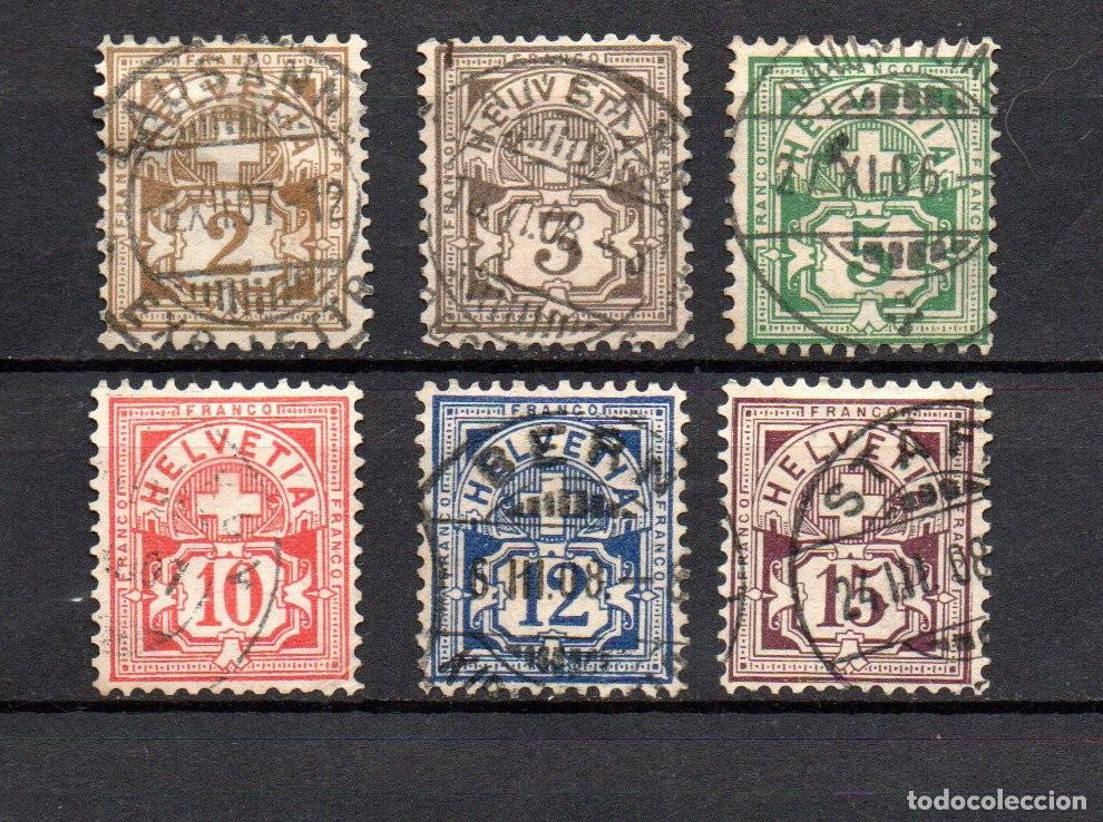 Sellos: SUIZA. 1905-07. YT 100/105. TIPO C