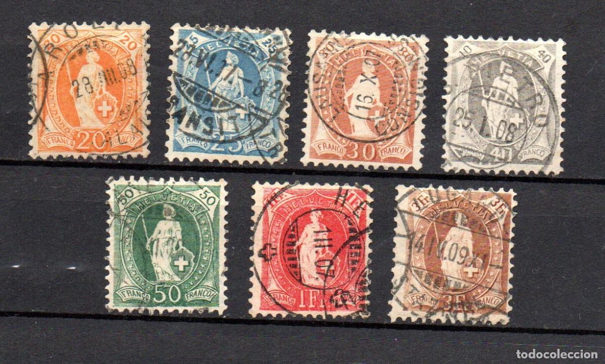 Sellos: SUIZA. 1905-07. YT 106/112. TIPO D