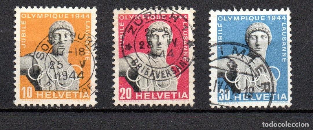 Sellos: SUIZA. 1944. YT 392/394. COMIT&Eacute; INTERNACIONAL DE LOS JUEGOS OLIMPICOS