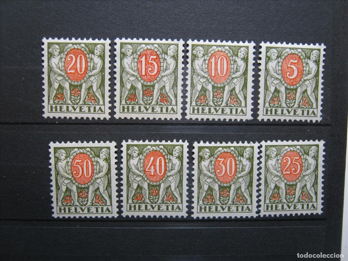 Sellos: SUIZA TASAS 1924-26 SERIE YVERT 55/62 MH* LUJO.