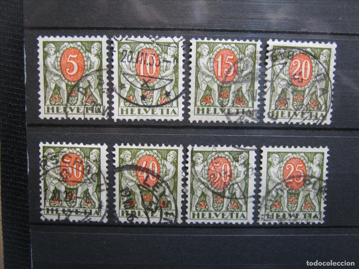 Sellos: SUIZA TASAS 1924-26 SERIE YVERT 55/62 USADOS BIEN.