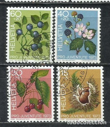 Sellos: 8035A-SELLOS SUIZA SERIE COMPLETA&nbsp; PRO JUVENTUD.1973 N&ordm;943/6 FLORA.FLORES,VEGETALES.HELVETIA.SUISSE