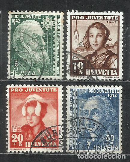 Sellos: 8049-SELLOS SUIZA SERIE COMPLETA 1942 JUVENTUTE JUVENTUD 380/383 HELVETIA