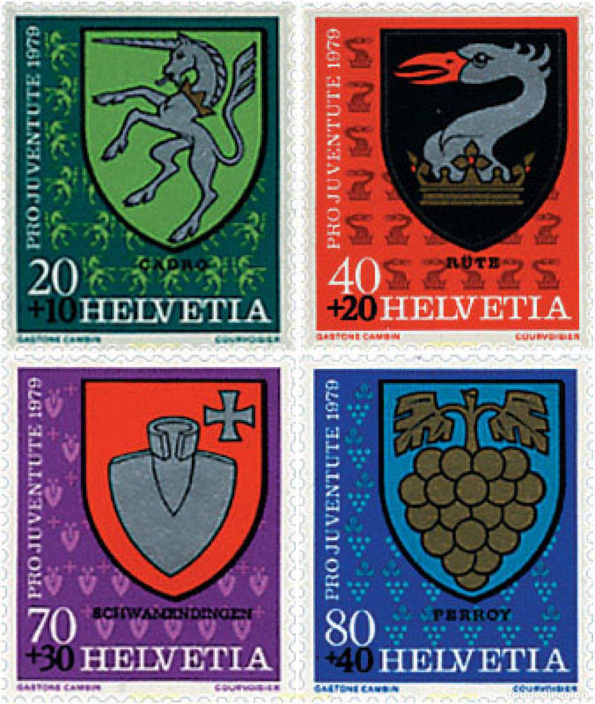 Sellos: 128710 MNH SUIZA 1979 PRO JUVENTUD. ESCUDOS