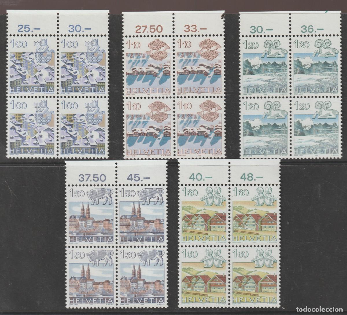 Sellos: Suisse Switzerland 1982 - Yvert 1156/1160 b4 mnh**