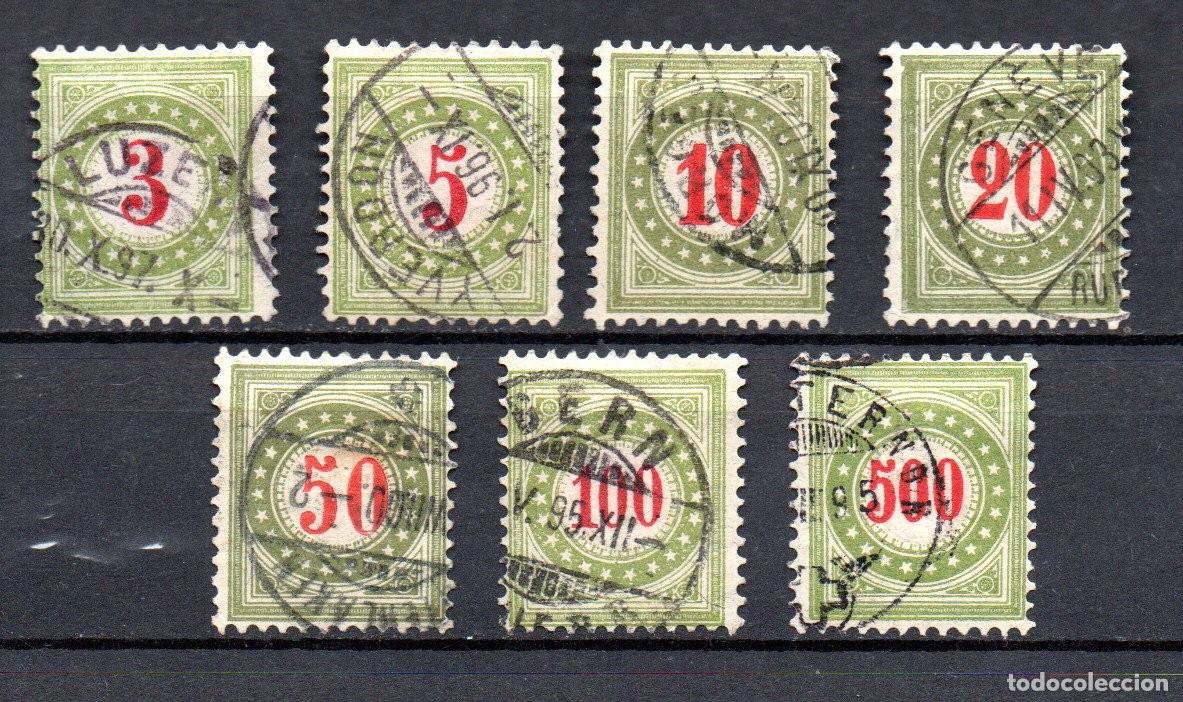 Sellos: SUIZA. 1884. IMPUESTOS. YT 21/27