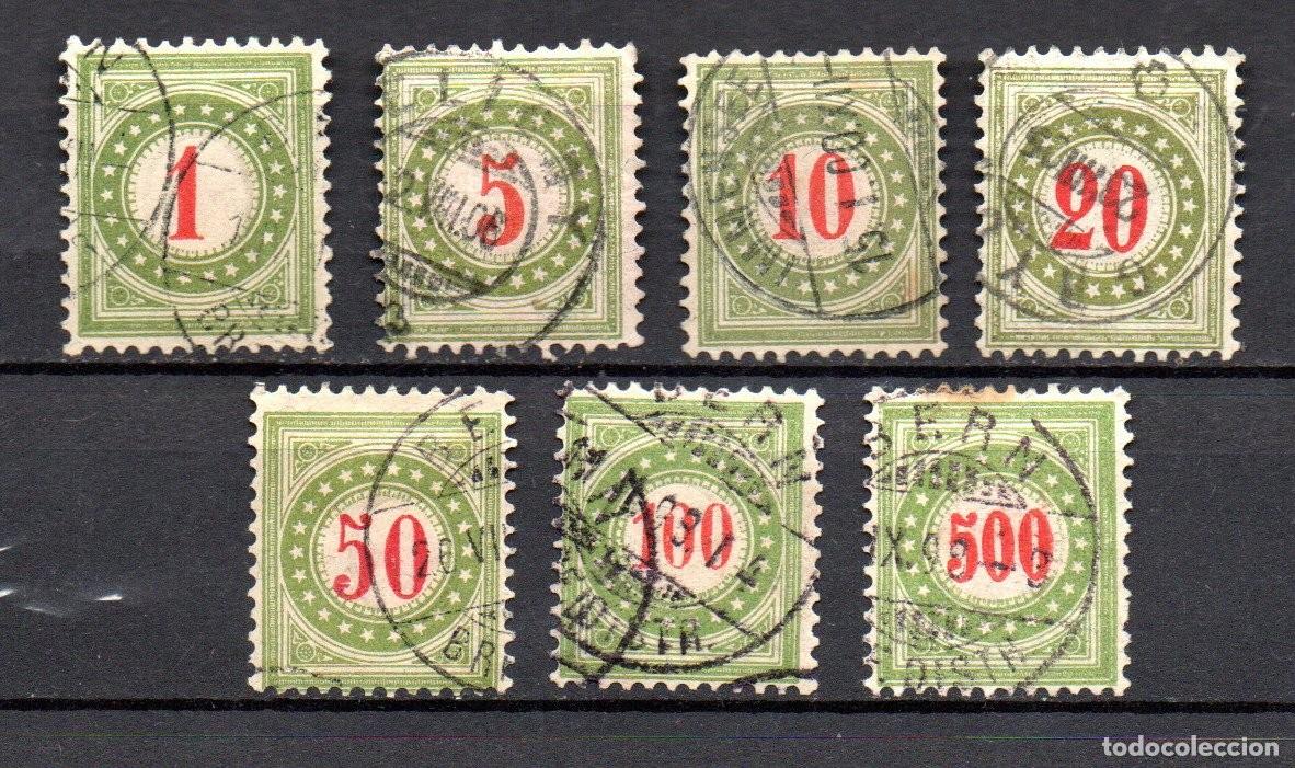 Sellos: SUIZA. 1897. IMPUESTOS. YT 28/35