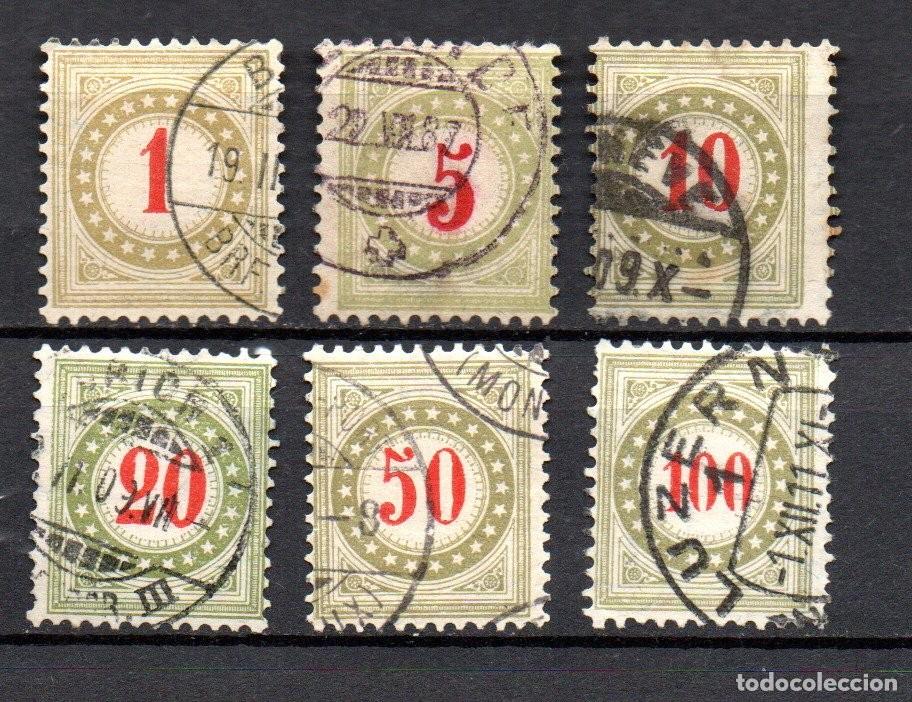 Sellos: SUIZA. 1908. IMPUESTOS. YT 36/41