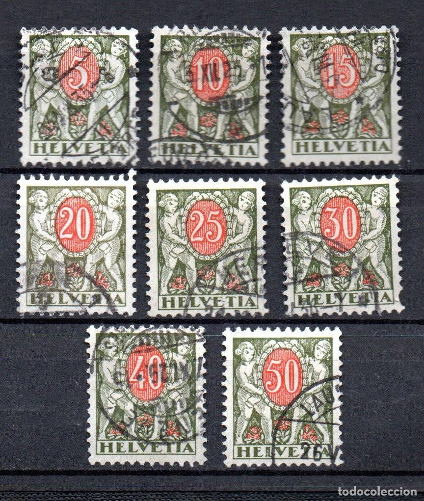 Sellos: SUIZA. 1924-26. IMPUESTOS. YT 55/62