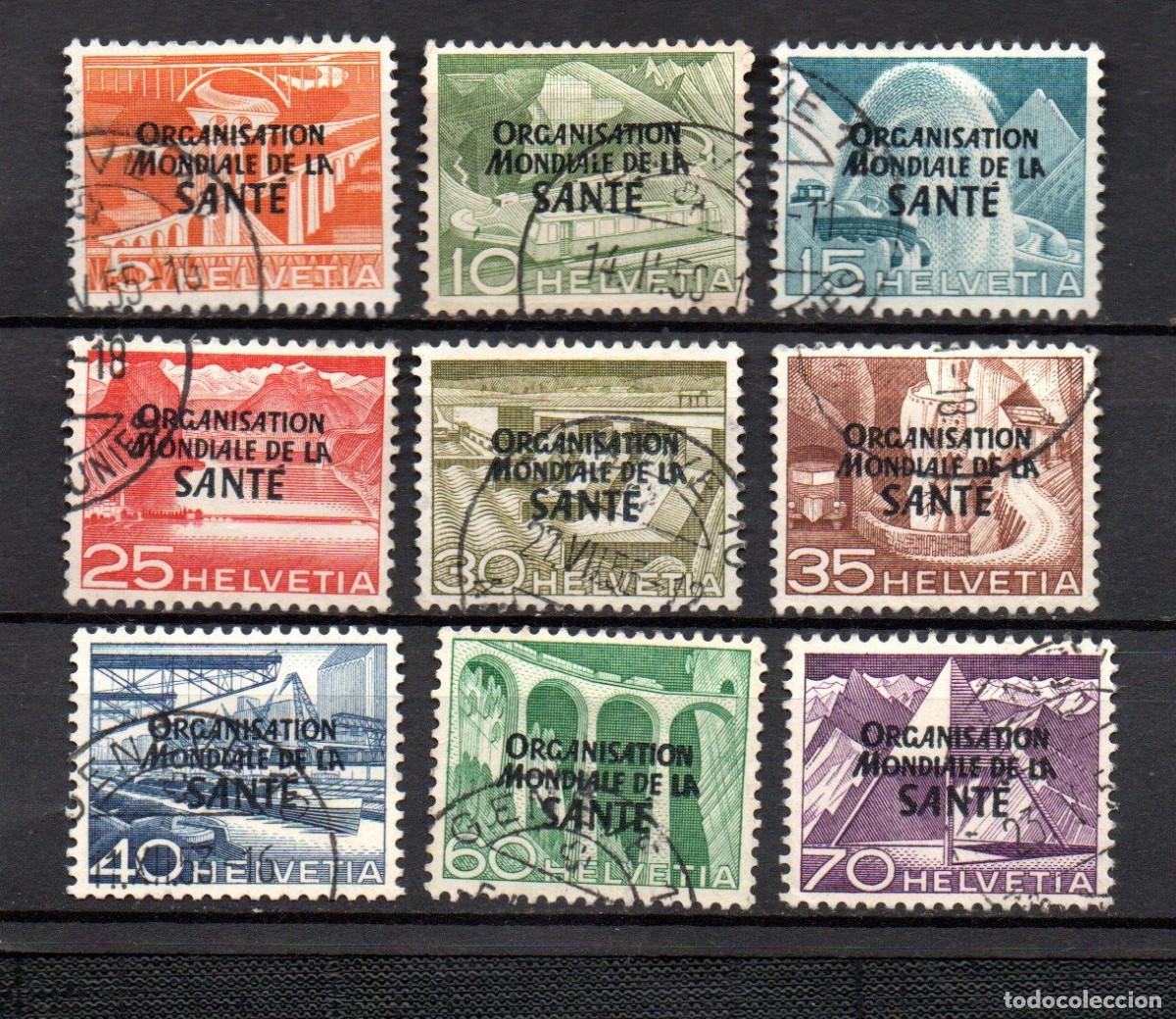 Sellos: SUIZA. 1950 OFICIAL .YT 338/348. FALTAN 341 Y 346.ORGANIZACION MUNDIAL DE LA SALUD
