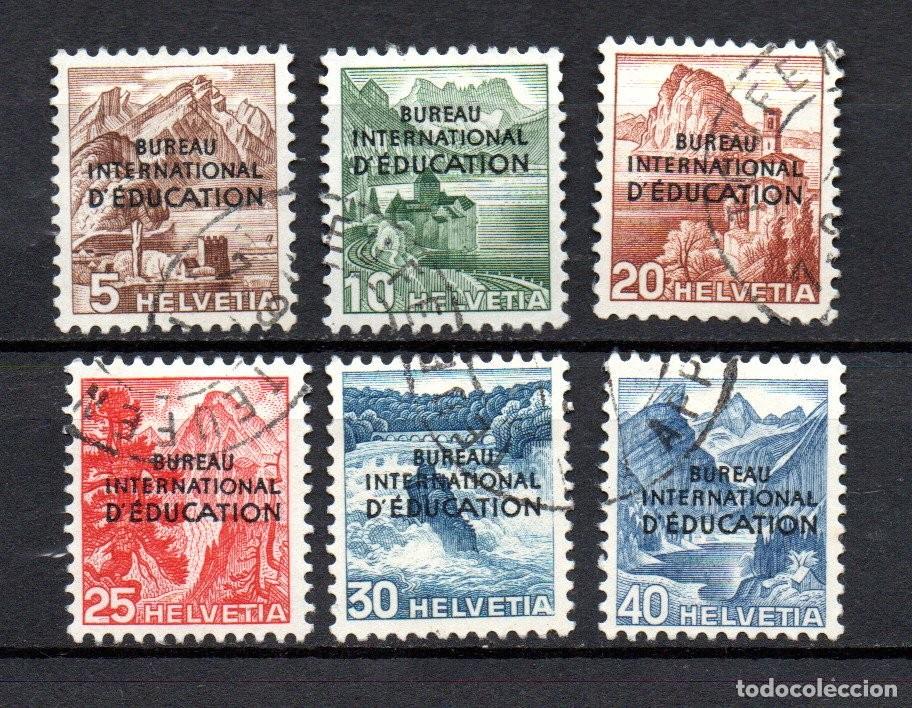 Sellos: SUIZA. 1948. servicio. YT 279/284. Oficina Internacional de la educaci&oacute;n