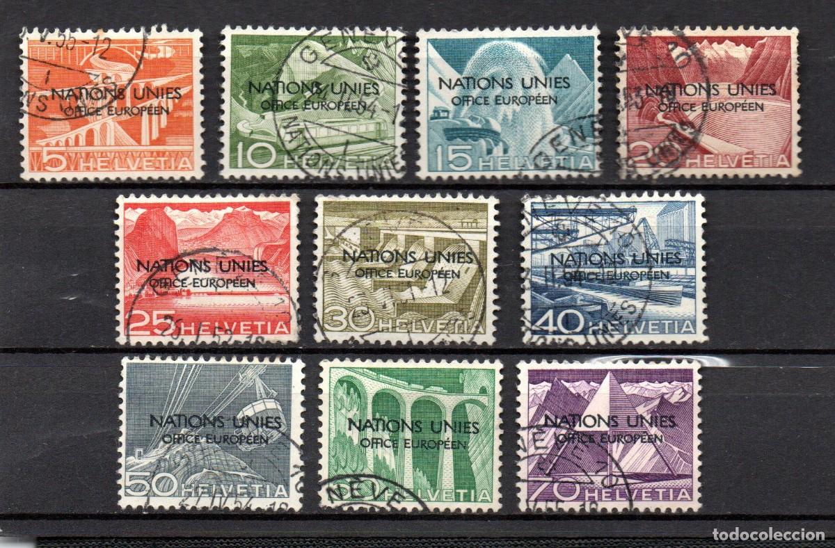 Sellos: SUIZA. 1950. servicio. YT 296/306. falta 302. Oficina en Europa de las Naciones Unidas