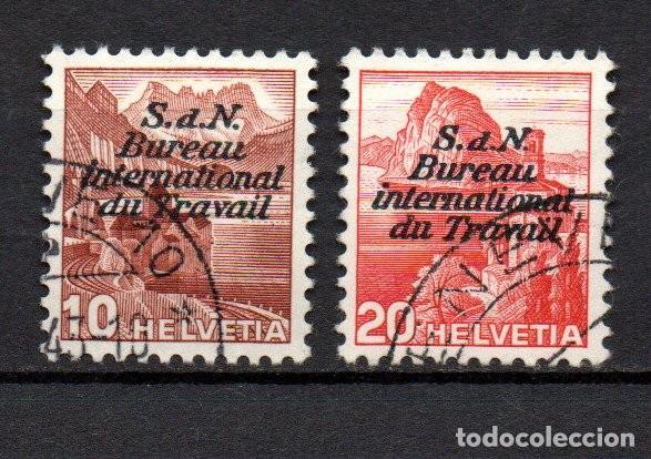 Sellos: SUIZA. 1942. servicio. YT 183,184. oficina internacional del trabajo