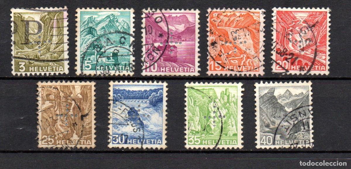 Sellos: SUIZA. 1937. servicio. YT 132/138. perforados
