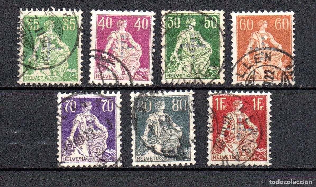 Sellos: SUIZA. 1937. servicio. YT 114/120. perforados
