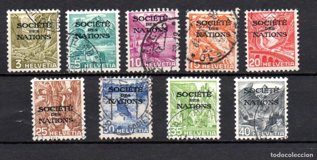 Sellos: SUIZA. 1937. servicio. YT 96/104. sociedad de naciones