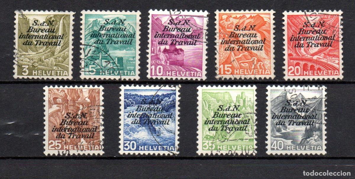 Sellos: SUIZA. 1937. servicio. YT 105/113. oficina internacional del trabajo