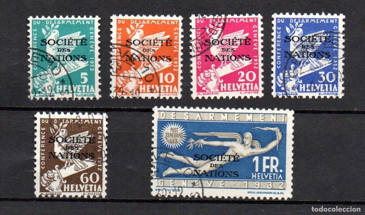 Sellos: SUIZA. 1932. servicio. YT 78/83. sociedad de naciones