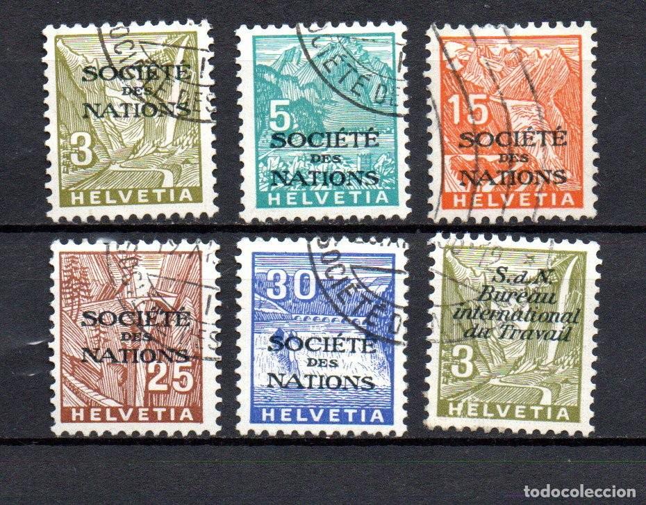 Sellos: SUIZA. 1934-37. servicio. YT 90/95