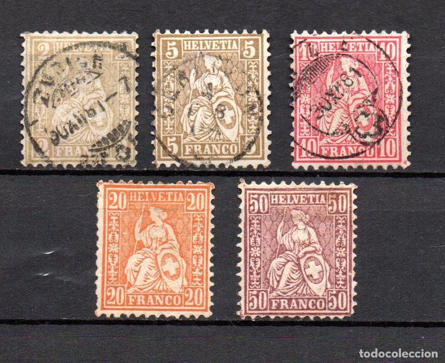 Sellos: SUIZA. 1881. YT 49,50,51,53,56