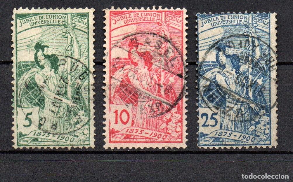 Sellos: SUIZA. 1900. YT 86/88 .25 ANIV. UNION POSTAL UNIVERSAL