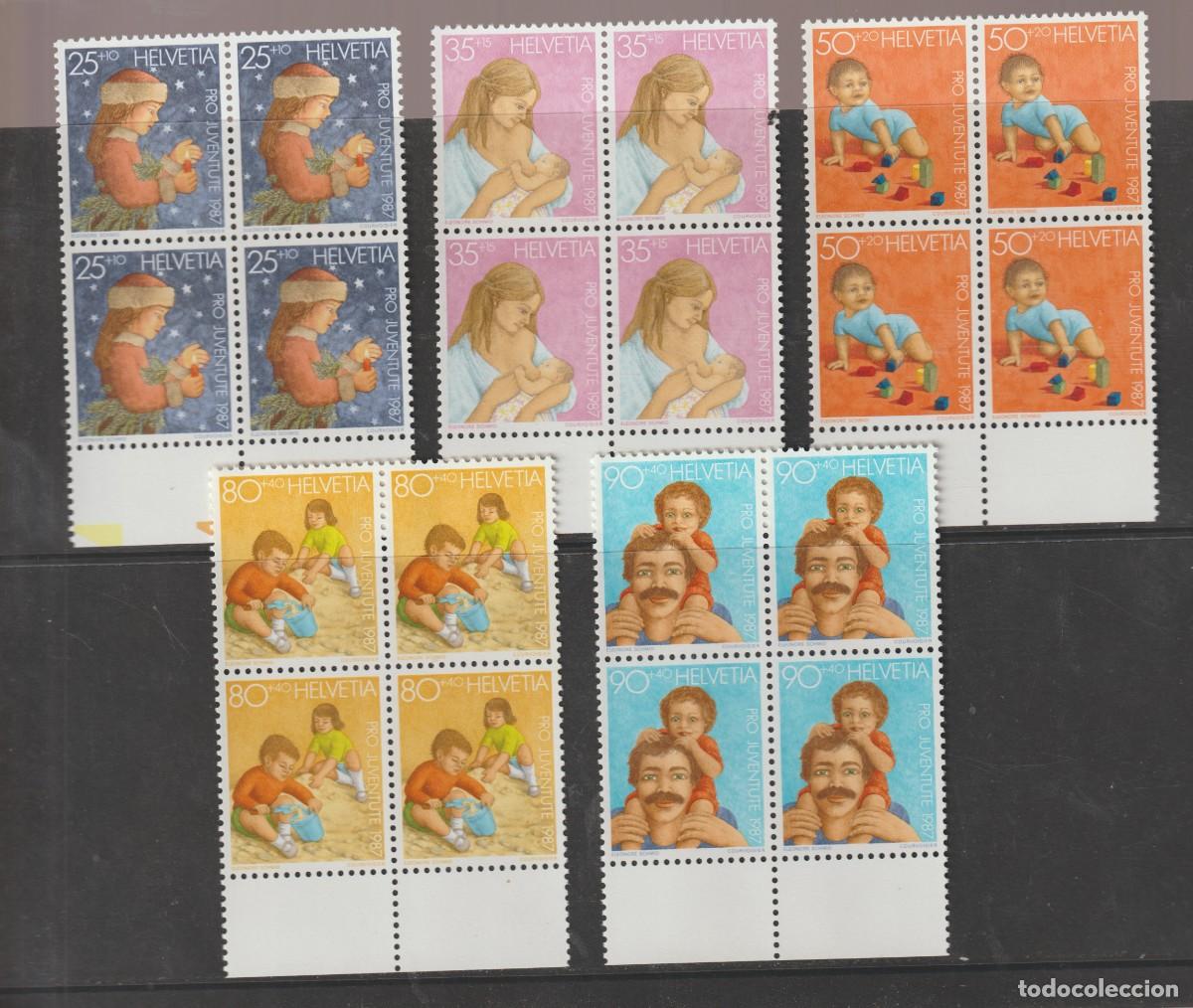 Sellos: Suisse Switzerland 1987 - Pro juventute Yvert 1288/1292 b4 mnh**