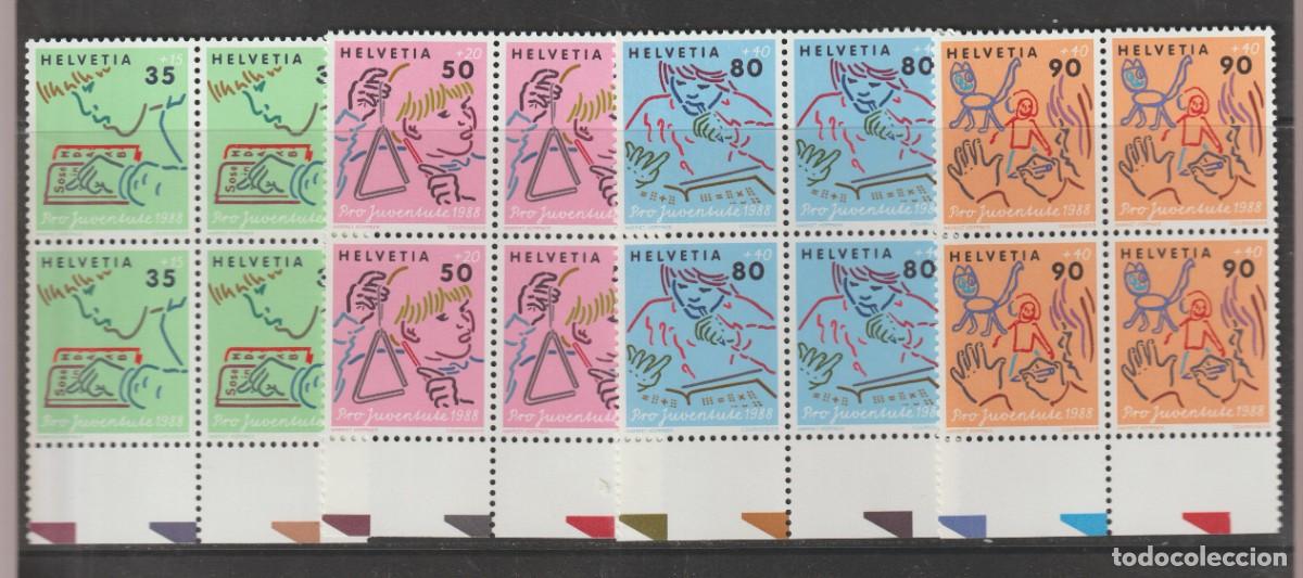 Sellos: Suisse Switzerland 1988 - Pro juventute Yvert 1309/1312 b4 mnh**