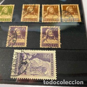 Sellos: SUIZA 1914/18 SERIE 138 a 144 (referencia catalago Ivert )EFIGIE DE GUILLERMO TELL