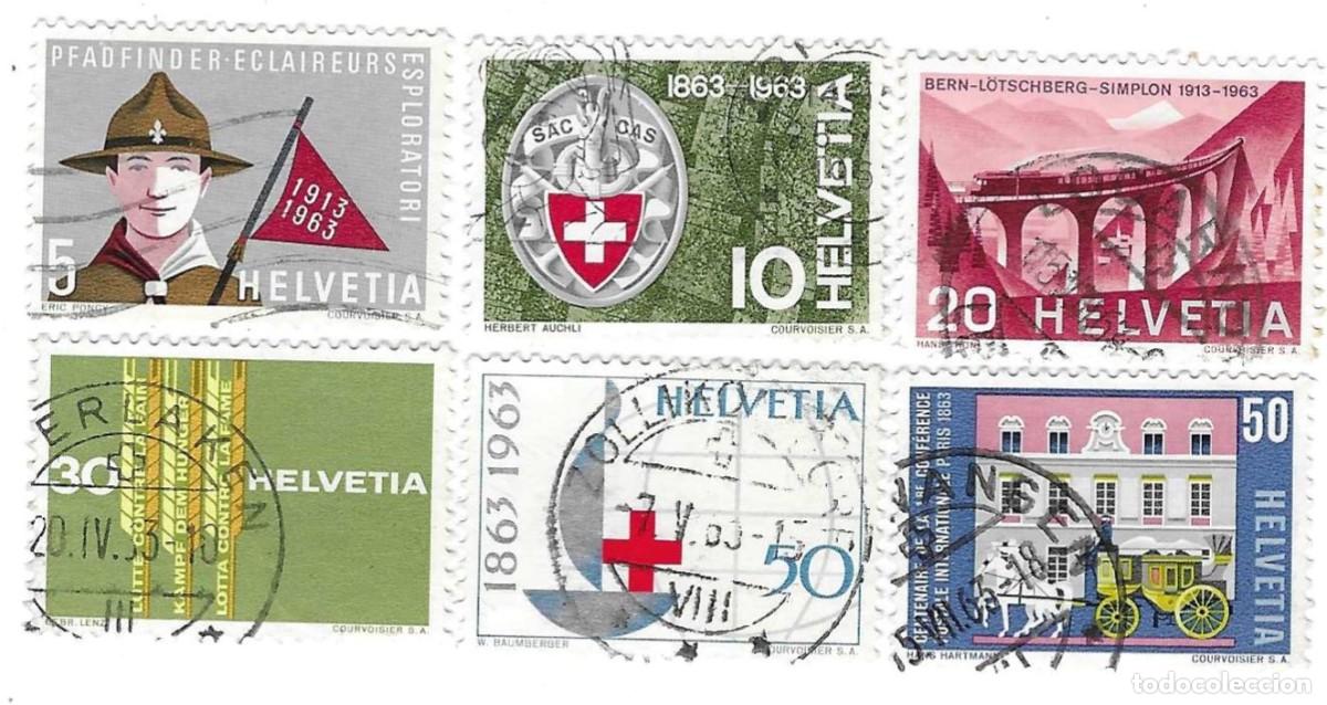 Sellos: Serie usada Suiza. Yvert n&ordm; 705/10. a&ntilde;o 1963. Scouts Cruz Roja. ref. 2-suiza705-10