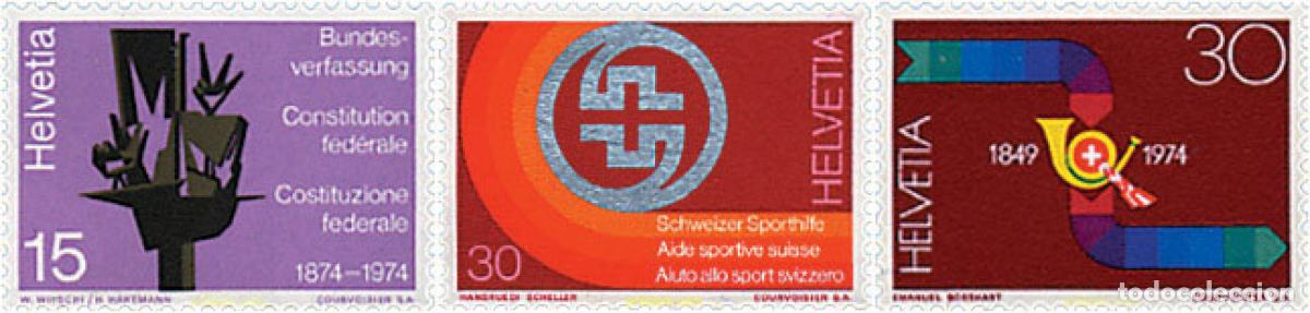 Sellos: 91339 MNH SUIZA 1974 COMMEMORACIONES