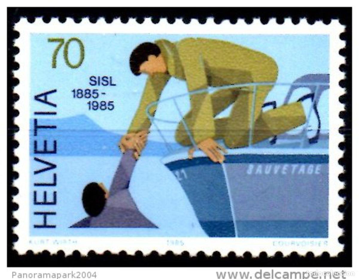 Sellos: Emisi&oacute;n conjunta Francia Suiza 1985 Sociedad para el Rescate del Lago de Ginebra Yvert 1221