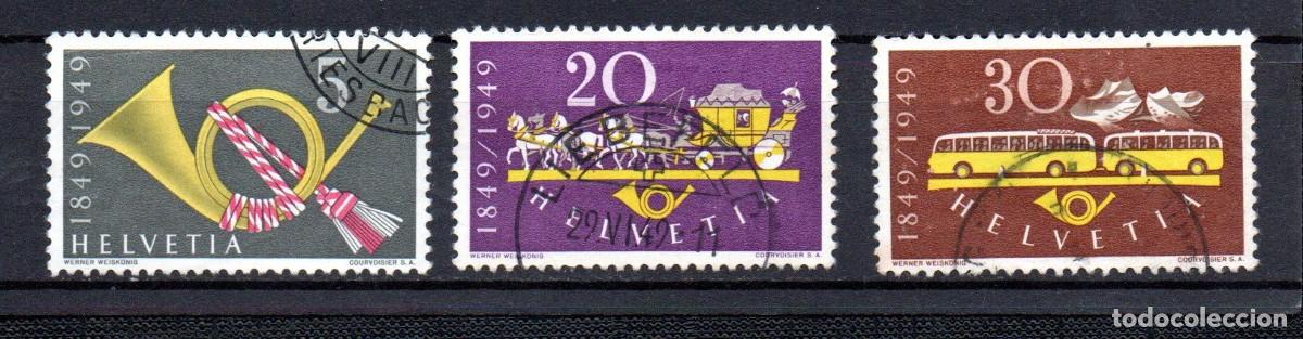 Sellos: SUIZA. 1949 YT. 471/473. CENT.&ordm; DEL CORREO FEDERAL SUIZO