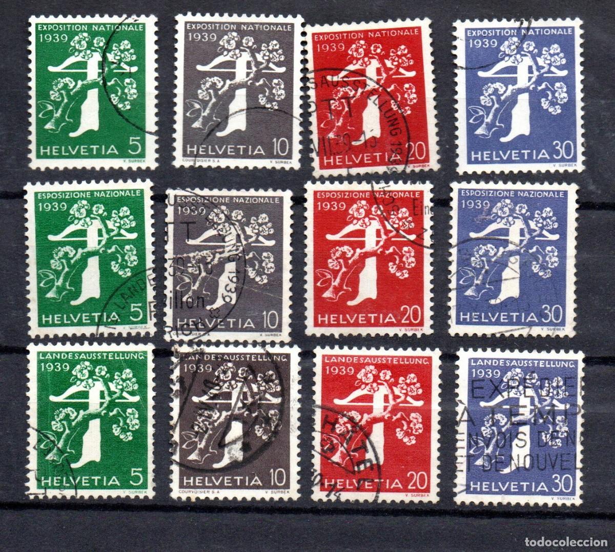 Sellos: SUIZA. 1939 YT. 329/340. APERTURA EXPOSICI&Oacute;N DE ZURICH