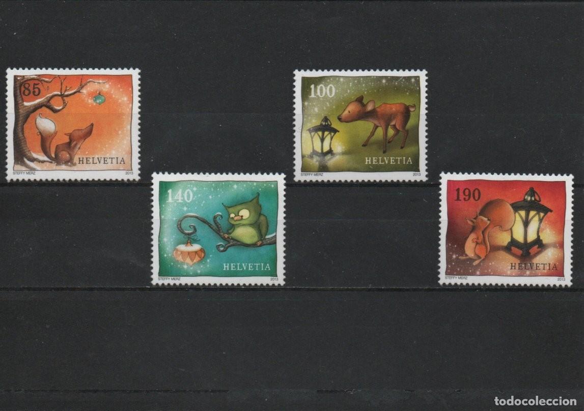 Sellos: SUIZA. ANIMALES. NAVIDAD. A&Ntilde;O 2013.