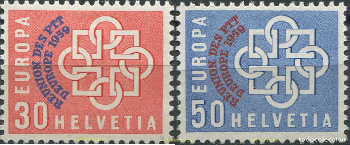 Sellos: 669706 HINGED SUIZA 1959 REUNION DE PTT