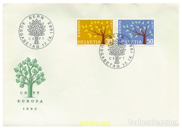 Sellos: 23524 MNH SUIZA 1962 EUROPA CEPT. ARBOL CON 19 HOJAS