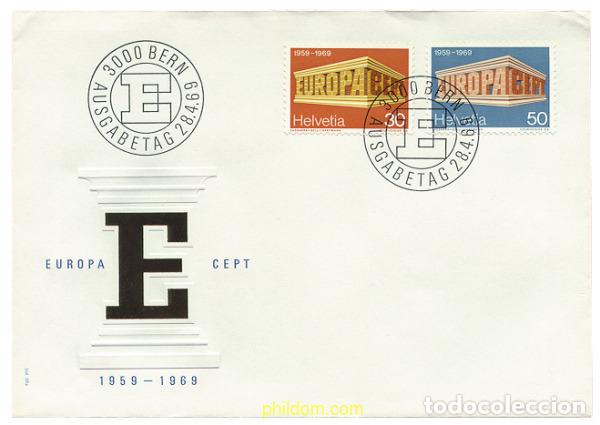 Sellos: 23625 MNH SUIZA 1969 EUROPA CEPT. 10 ANIVERSARIO DE LA CEPT