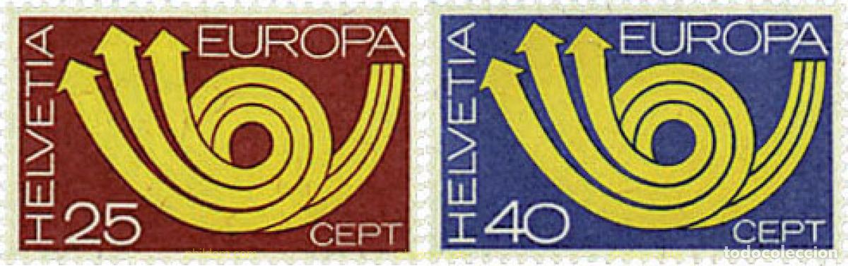 Sellos: 62249 MNH SUIZA 1973 EUROPA CEPT. CORNETA POSTAL