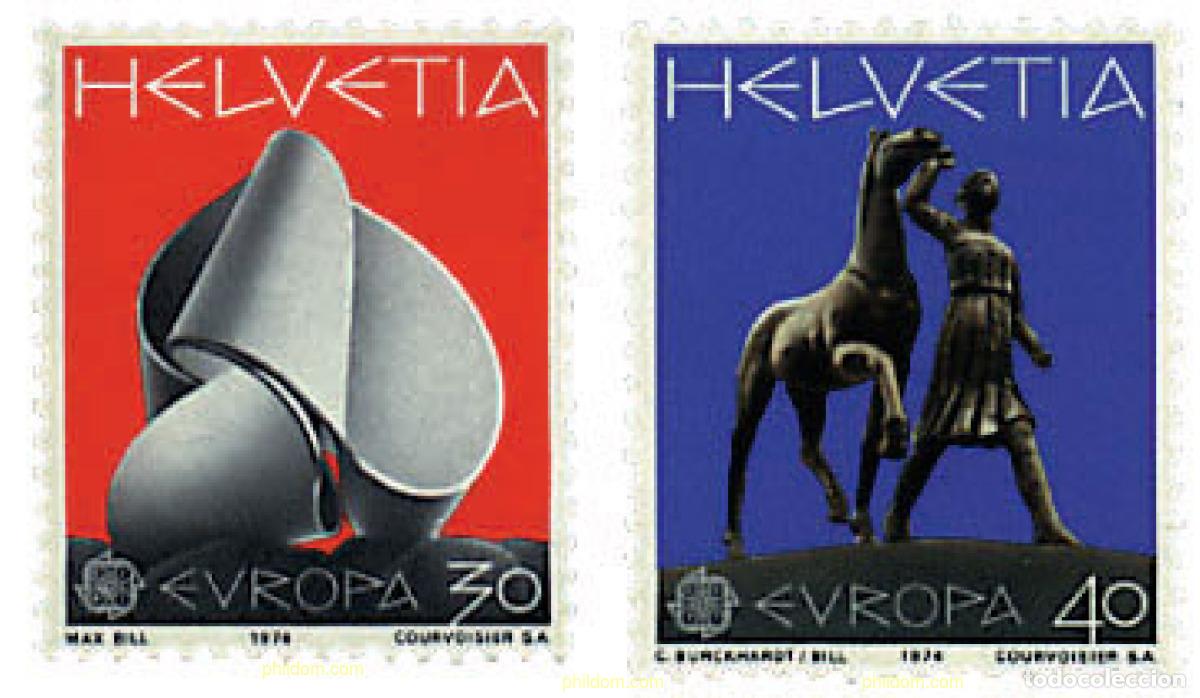 Sellos: 91335 MNH SUIZA 1974 EUROPA CEPT. ESCULTURAS