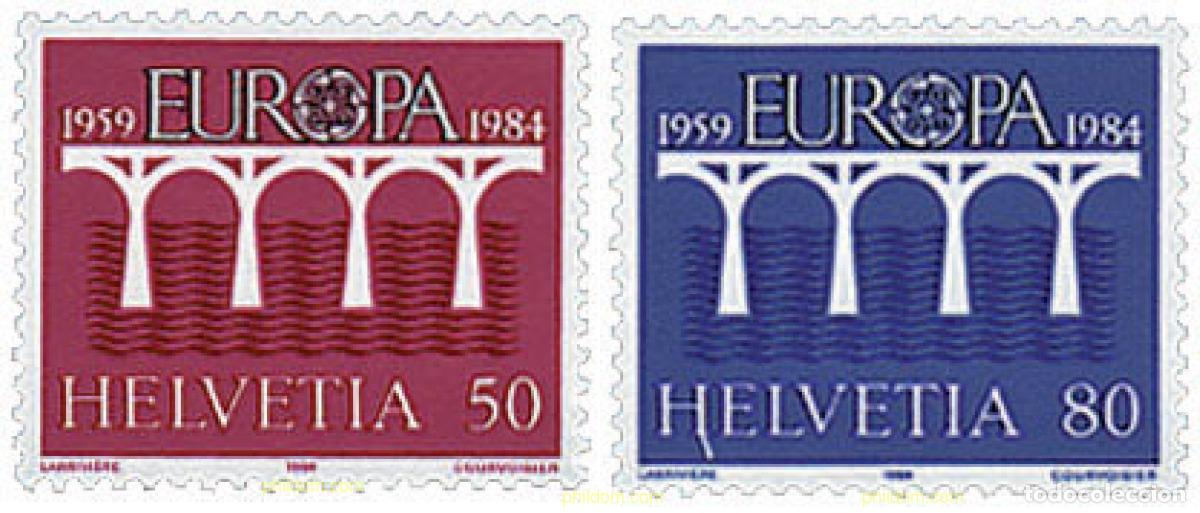 Sellos: 62579 MNH SUIZA 1984 EUROPA CEPT. 25 ANIVERSARIO DE LA CEPT