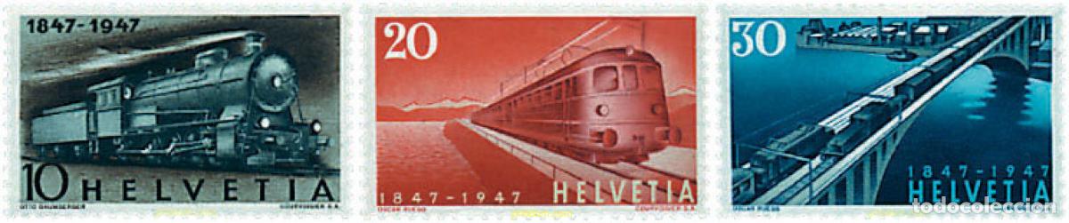 Sellos: 666188 MNH SUIZA 1947 CENTENARIO DEL FERROCARRIL