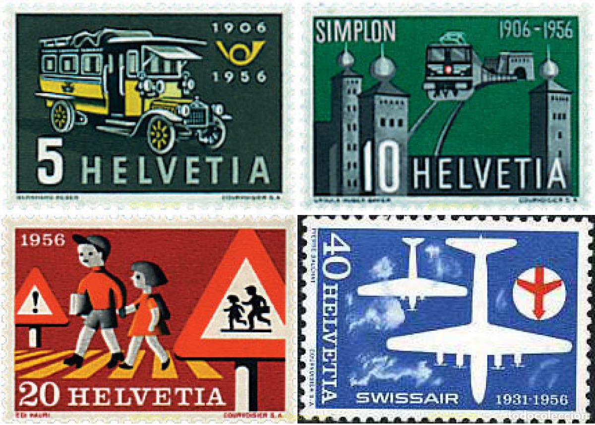 Sellos: 59015 MNH SUIZA 1956 MOTIVOS VARIOS