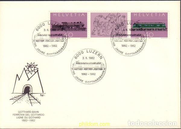 Sellos: 391675 MNH SUIZA 1982 CENTENARIO DEL FERROCARRIL DE SAN GOTARDO