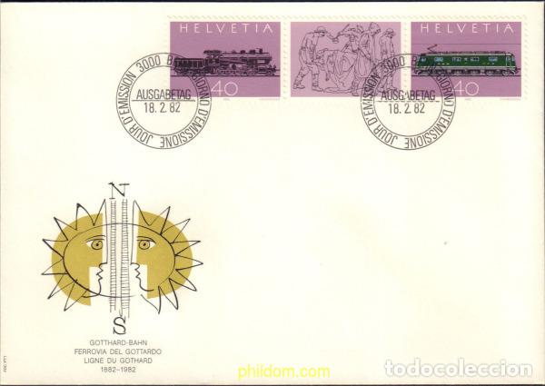 Sellos: 599642 MNH SUIZA 1982 CENTENARIO DEL FERROCARRIL DE SAN GOTARDO