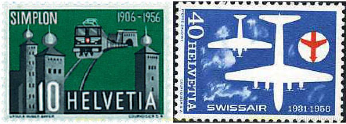 Sellos: 602711 MNH SUIZA 1956 MOTIVOS VARIOS