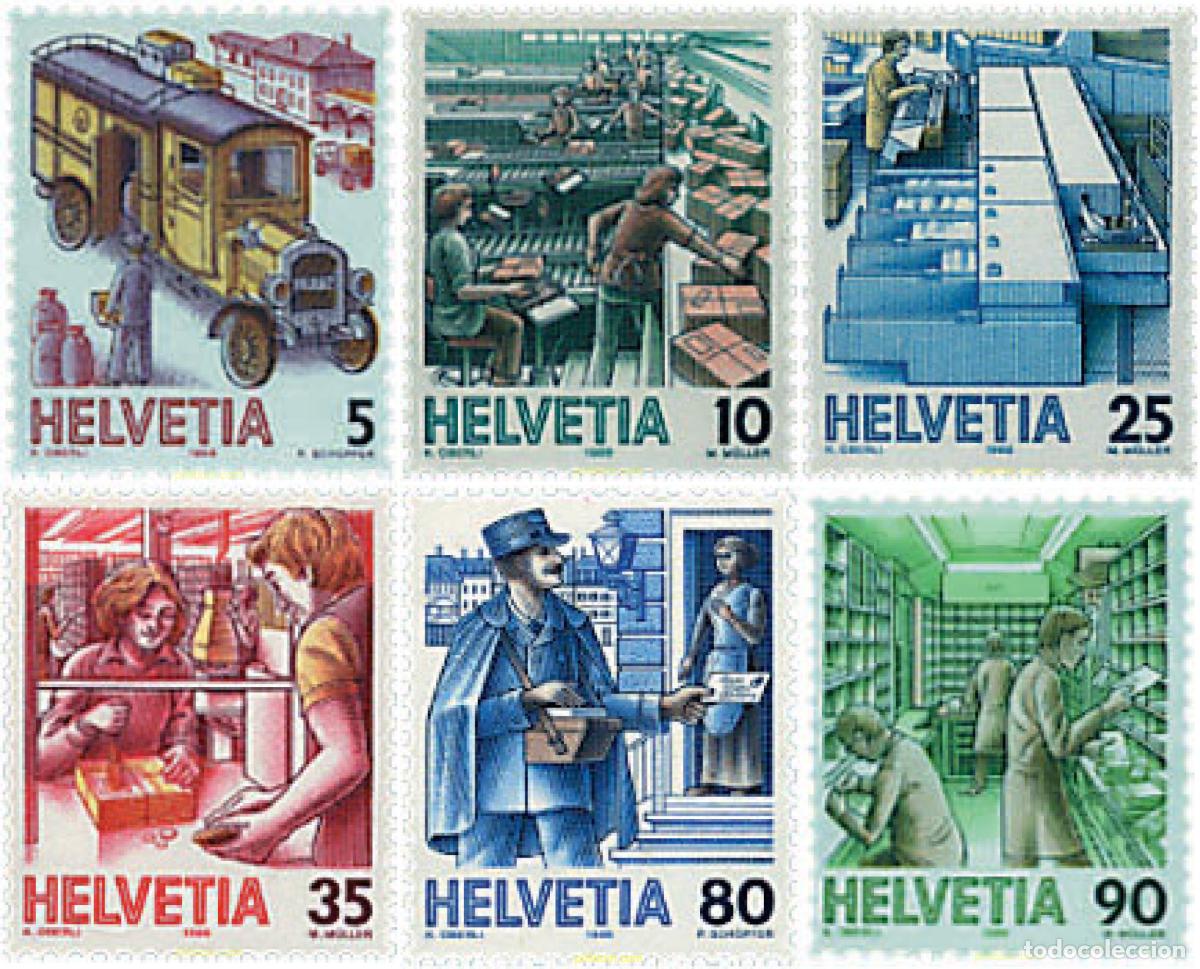 Sellos: 59032 MNH SUIZA 1986 EL TRANSPORTE POSTAL A TRAVES DE LOS A&Ntilde;OS