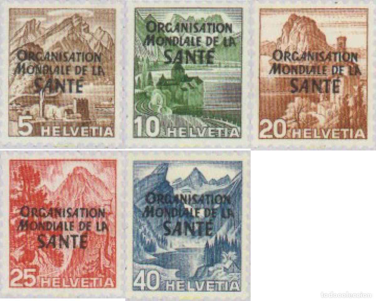 Sellos: 616139 MNH SUIZA. Organizazi&oacute;n Mundial de la Salud 1948 SERIE BASICA